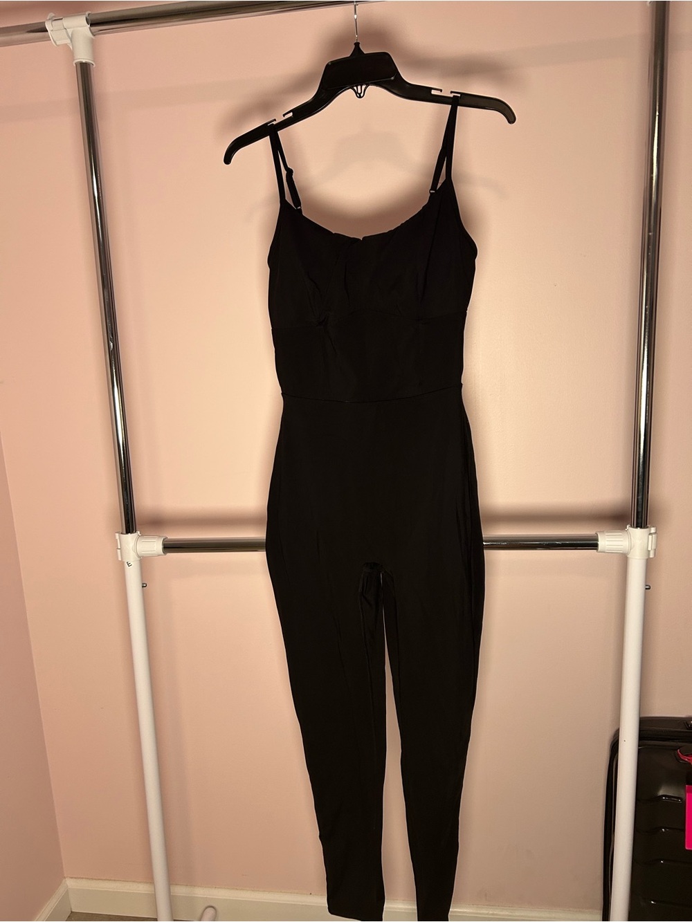 Black Slim Spaghetti-Strap Jumpsuit
